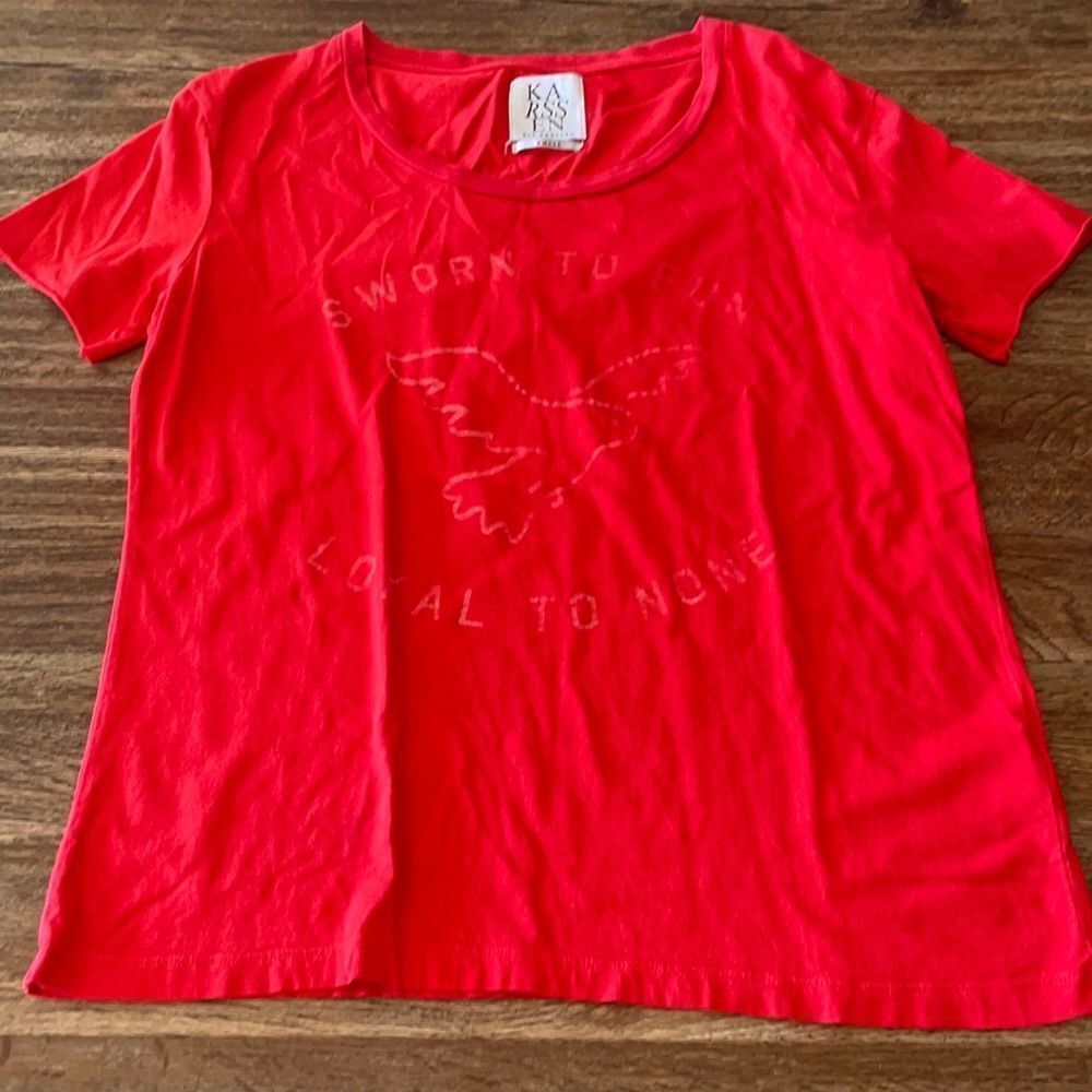 Zoe karrsen small red tee Euc sworn to fun loyal to none